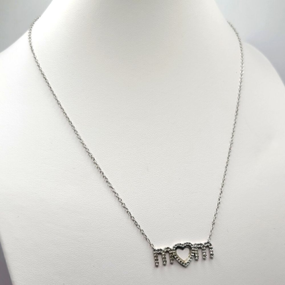 Sterling Silver Mom necklace